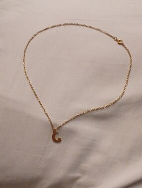 4/$40 Gold Crescent Moon Pendant Necklace